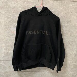 Fear Of God Essentials Black Lettering Hoodie